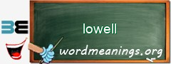 WordMeaning blackboard for lowell